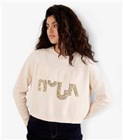 Women's Cream Rock Slogan Cropped Jumper Apricot New Look
