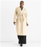 Women's Oatmeal Double Breasted Collared Coat Gini London New Look