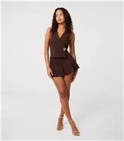 Women's Brown Pleated Skort Pink Vanilla New Look