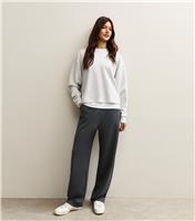 Women's Light Grey Premium Barrel Leg Joggers New Look