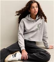 Girls' Grey Camouflage 8 Ball Print Hoodie New Look