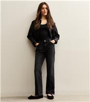Women's Petite Black Anica Straight Leg Jeans New Look