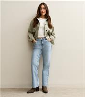 Women's Petite Light Blue Anica Straight Leg Jeans New Look