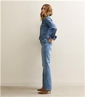 Women's Mid Blue Wash Ruby Straight Leg Jeans New Look