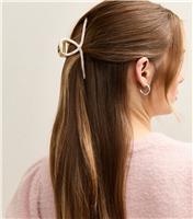 Cream Pearlescent Twist Top Hair Claw Clip New Look