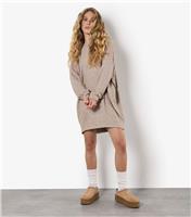 Women's Stone Honeycomb Oversized Dress Apricot New Look