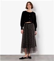 Women's Brown Leopard Tulle Skirt Apricot New Look