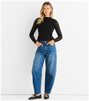 Women's Black Jersey Lace Long Sleeve Top Gini London New Look