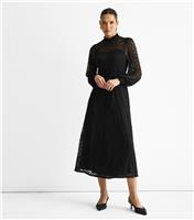 Women's Black High Neck Lace Occassion Dress Gini London New Look