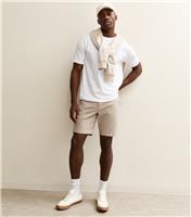 Men's Stone Regular Chino Shorts New Look