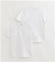 Men's Pack Of 2 White Short Sleeve Regular T-Shirts New Look
