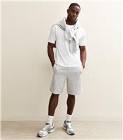 Men's Grey Long Jersey Shorts New Look