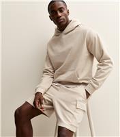 Men's Stone Regular Jersey Cargo Shorts New Look