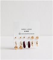 Gold Tone Pack of 6 Stud and Hoop Earrings New Look