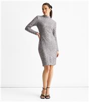 Women's Sequin High Neck Bodycon Dress Gini London New Look