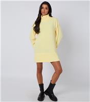 Women's Light Yellow Roll Neck Mini Jumper Dress Urban Bliss New Look