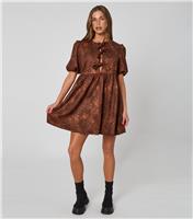 Women's Brown Faux Suede Puff Sleeve Mini Dress Urban Bliss New Look