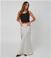 Women's Cream Polka Dot Maxi Skirt Urban Bliss New Look