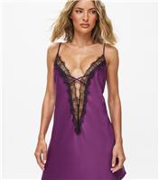 Women's Dark Purple Plunging Chemise Ann Summers New Look