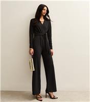 Women's Jersey Wrap Elasticated Waist Jumpsuit Gini London New Look