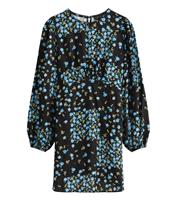 Women's Black Rose Print Long Sleeve Mini Dress New Look