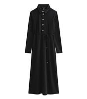 Women's Black Crinkled Midi Shirt Dress New Look