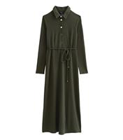 Women's Khaki Crinkled Midi Shirt Dress New Look