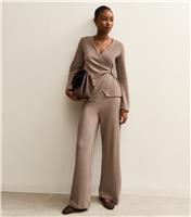 Women's Mink Soft Touch Wide Leg Trousers New Look