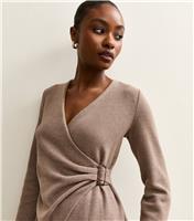 Women's Mink Soft Touch Wrap Effect Top New Look