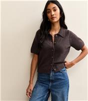 Women's Light Purple Collared Short Sleeve Cardigan New Look