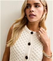 Women's Petite Cream Midweight Moss Knit Waistcoat New Look