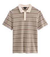 Men's Cream Regular Striped Polo Shirt New Look