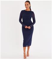 Women's Navy Rhinestone Midaxi Dress Quiz New Look