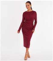 Women's Petite Red Rhinestone Midi Dress Quiz New Look