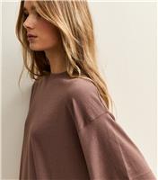 Women's Dark Brown Oversized T-Shirt New Look
