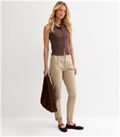 Women's Tall Stone Slim Leg Chino Trousers New Look