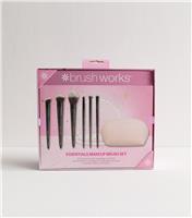 Pink Essentials Makeup Bag and Brush Set Brushworks New Look