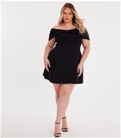 Women's Curve Black Skater Dress Quiz New Look