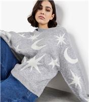Women's Light Grey Constellation Jumper Apricot New Look