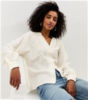 Women's Cream Flowy Raglan Sleeve Blouse New Look