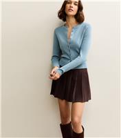 Women's Dark Brown Pleated Crepe Mini Skirt New Look