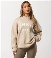 Women's Cream Restore Knit Crew Neck Sweatshirt Gym King New Look