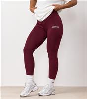 Women's Burgundy Powered By Belief Jersey Leggings Gym King New Look