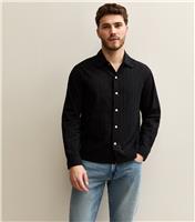 Men's Black Regular Striped Cotton Shirt Jack & Jones New Look