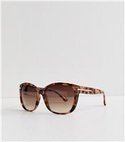 Brown Tortoise Effect Round Sunglasses New Look