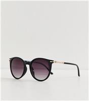 Black Round Frame Sunglasses New Look