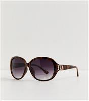 Brown Tortoise Shell Effect Round Sunglasses New Look
