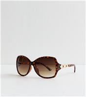 Brown Tortoiseshell Round Frame Sunglasses New Look