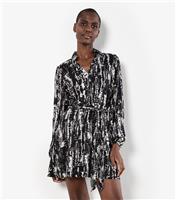 Women's Light Grey Tie Dye Painterly Mini Dress Apricot New Look