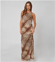 Women's Brown Zebra Print Maxi Dress Urban Bliss New Look
